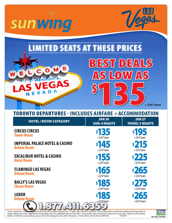 411 travelbuys Blog 411travelbuys Las Vegas Best Deals with Sunwing