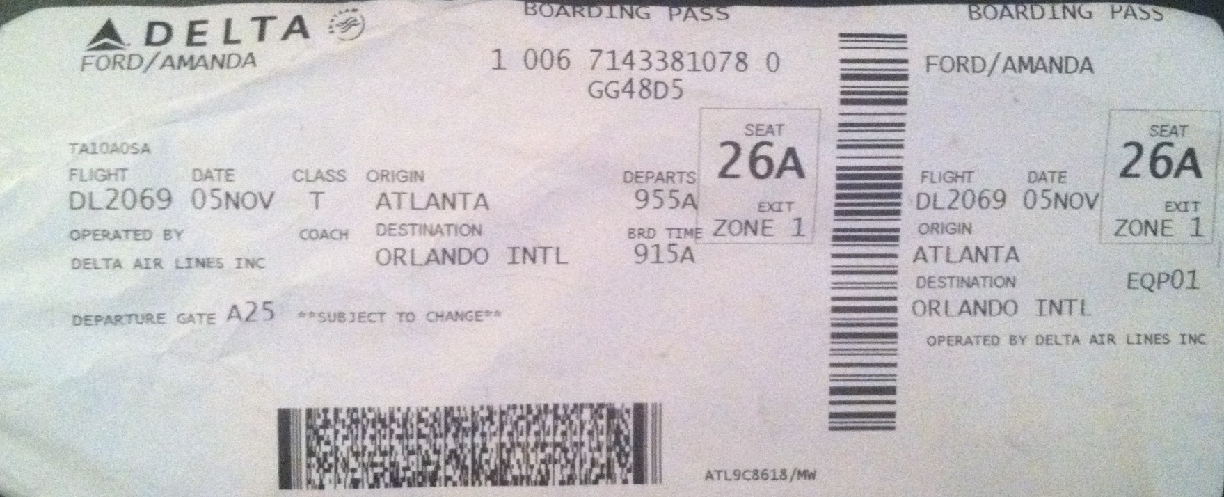 Plane Ticket To United Airlines and Travelling