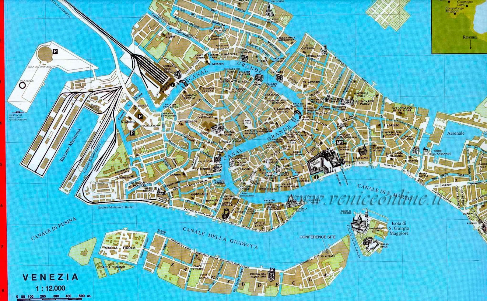 Map of Venice, Italy